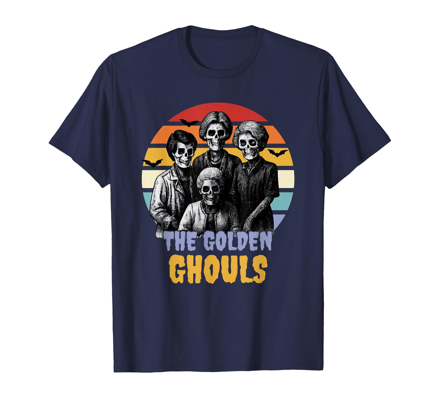 The Golden Ghouls Funny Skeleton Retro Halloween T-Shirt