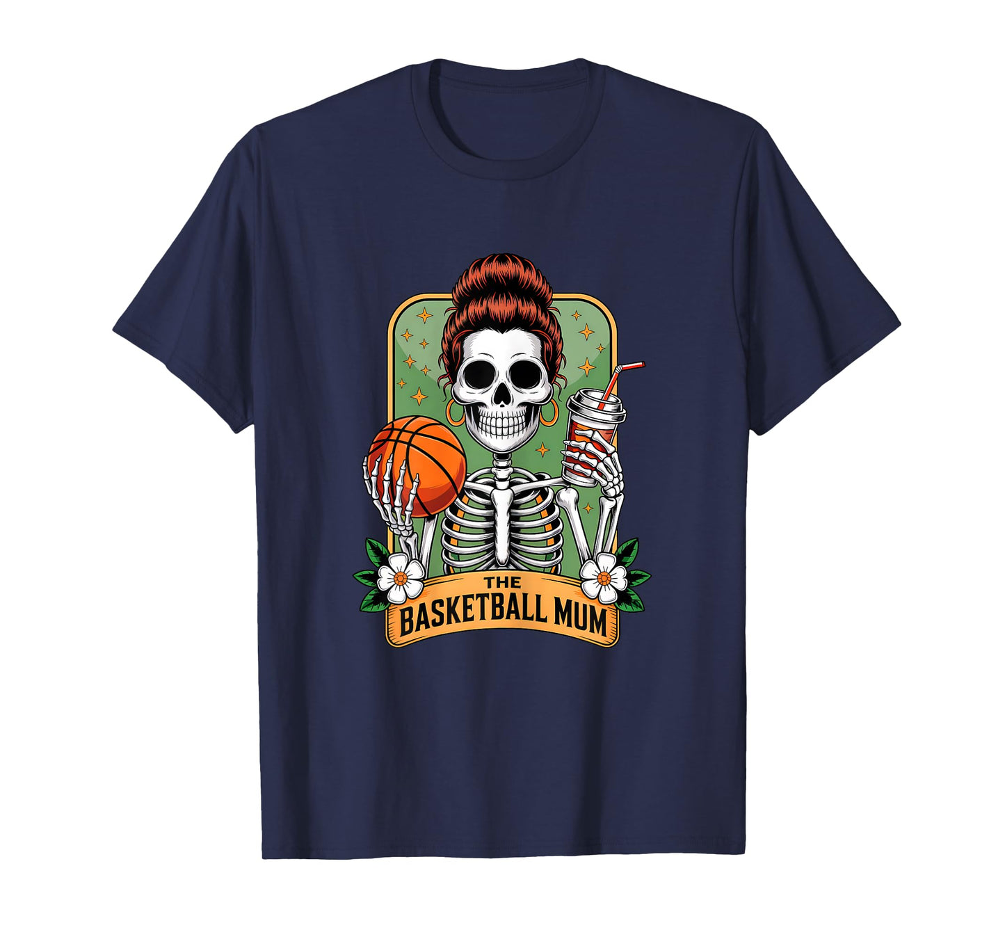The Basketball Mum Tarot Card Skeleton Game Day Proud Mums T-Shirt