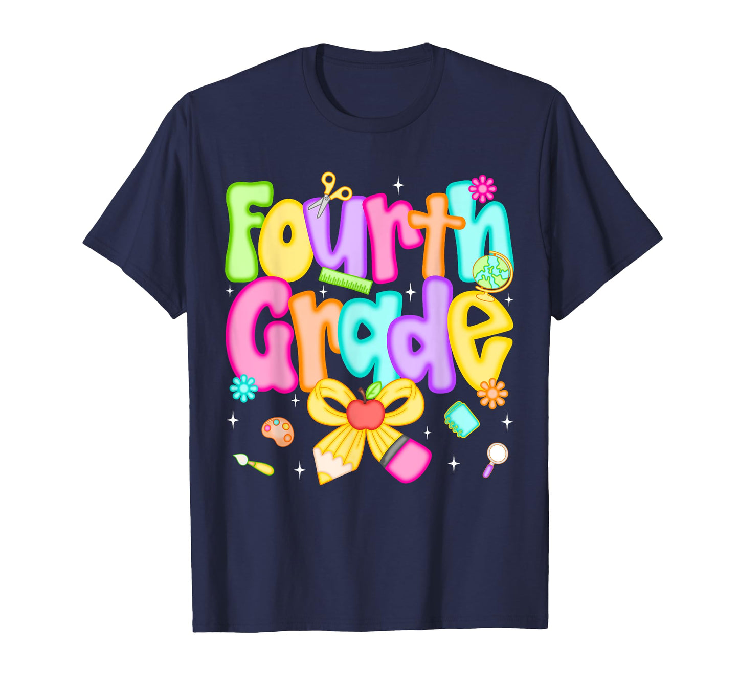 Preppy Fourth Grade Back To School 4th Grade Teacher Girls T-Shirt