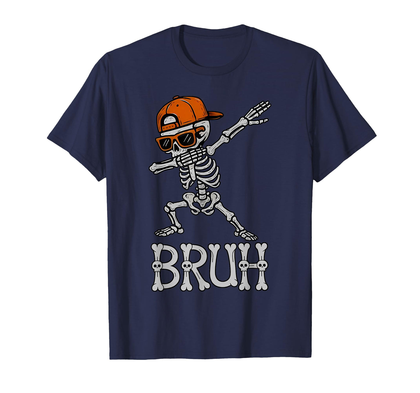 Bruh Halloween Skeleton Dabbing for Mens Boys Toddlers Kids T-Shirt