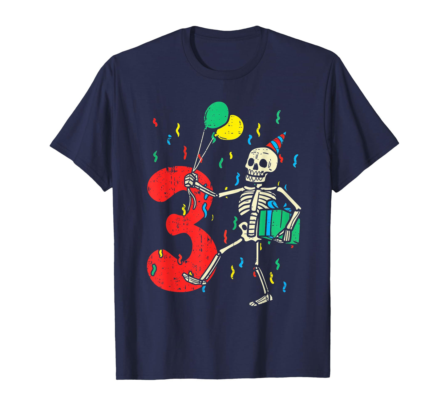 My 3rd Birthday Skeleton Halloween 3 Year Old Funny Gift T-Shirt