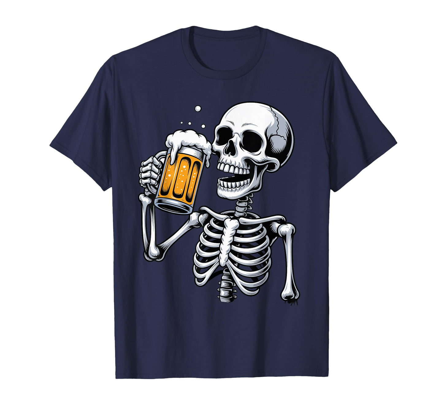 Halloween Drinking Team Funny Skeleton Skull Beer Drinker T-Shirt