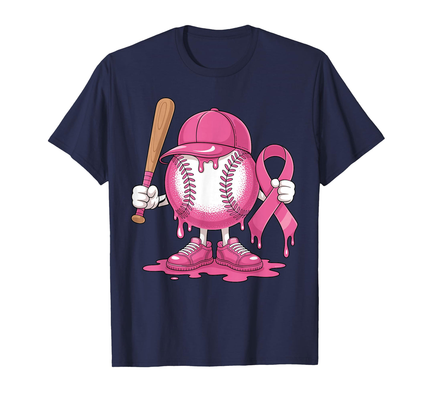 Tackle Breast Cancer Awareness Football Ice Cream Drip Fight T-Shirt