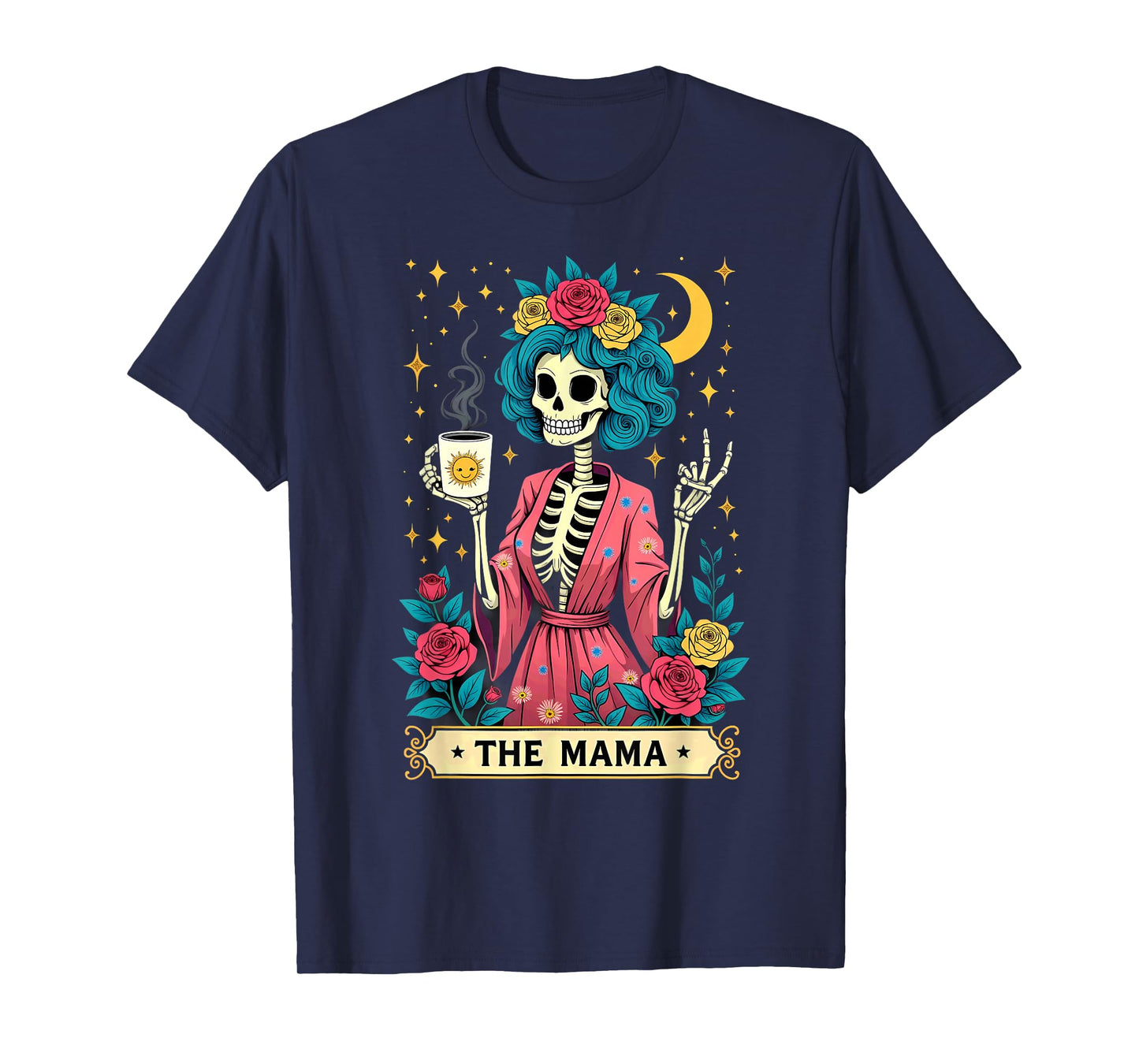 Gothic Tarot Card The Mama Skeleton Halloween T-Shirt