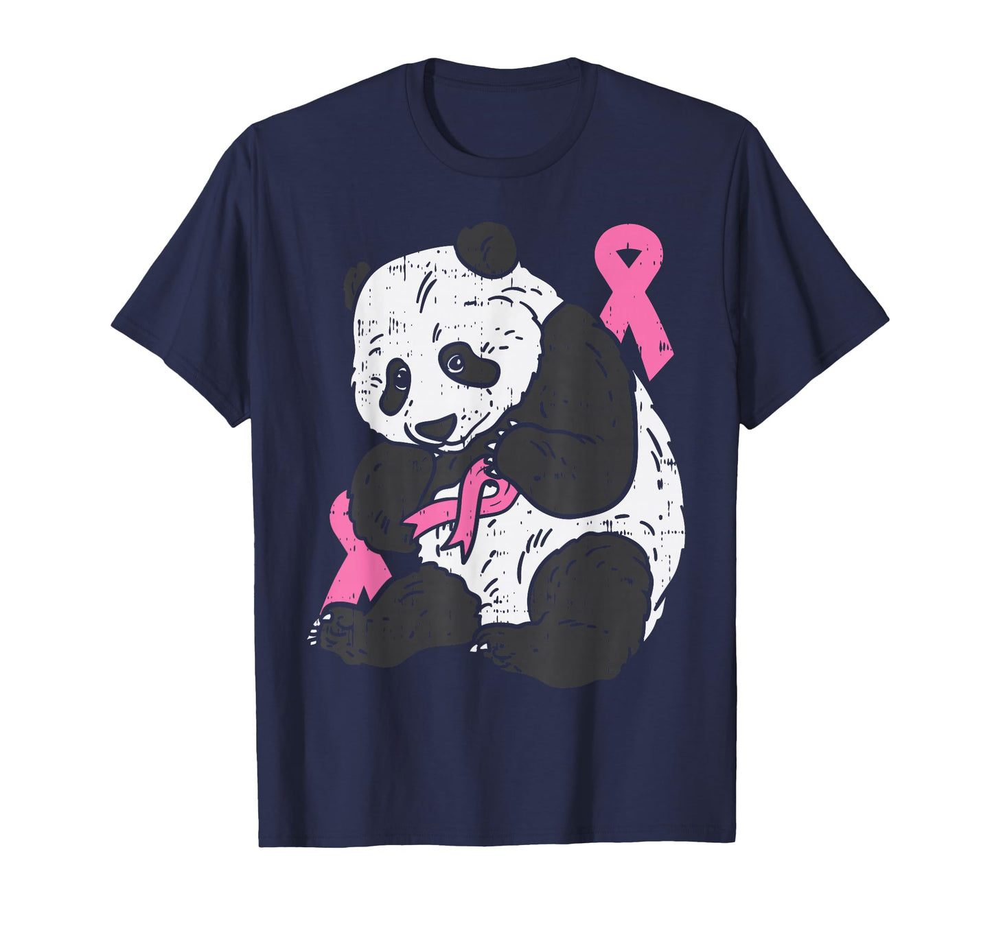 Panda Bear Pink Ribbon Breast Cancer Awareness Support Gift T-Shirt