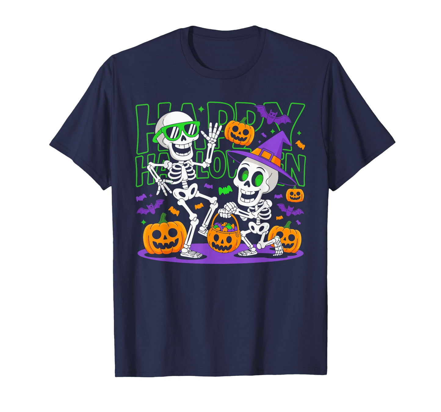 Halloween Party Skeletons Haunted Fun Graphic for Men Women T-Shirt