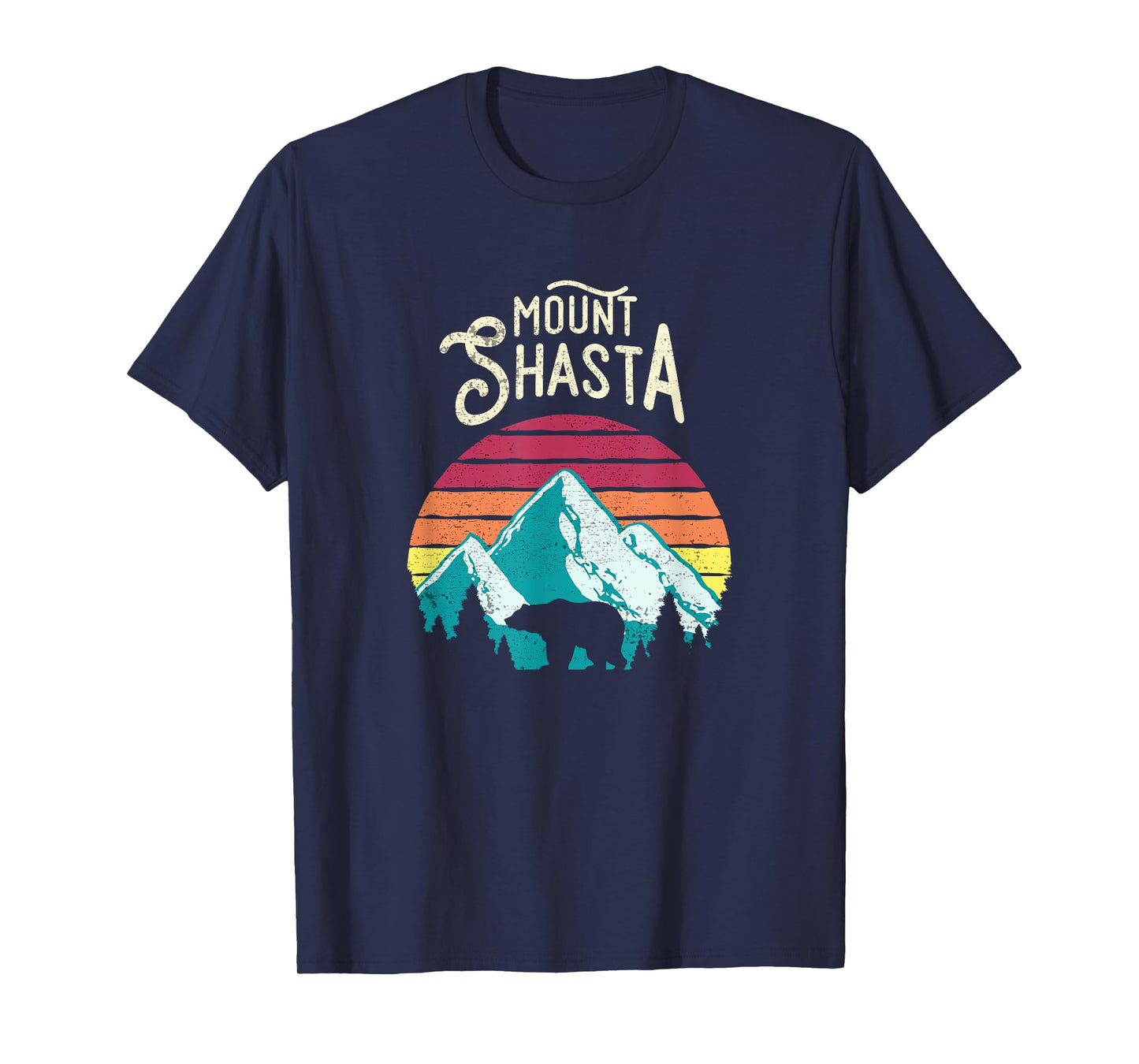 Retro Vintage Mount Shasta California Mountains Bear T-shirt T-Shirt