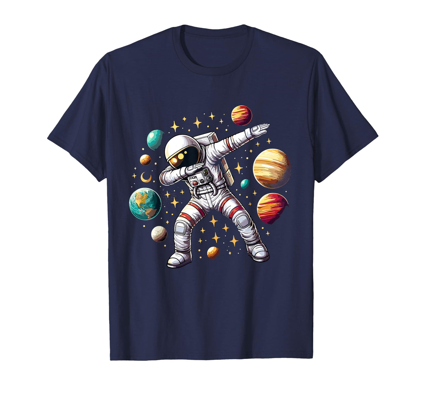 Astronaut Dabbing in Space Cosmic Galaxy Adventure Tee T-Shirt