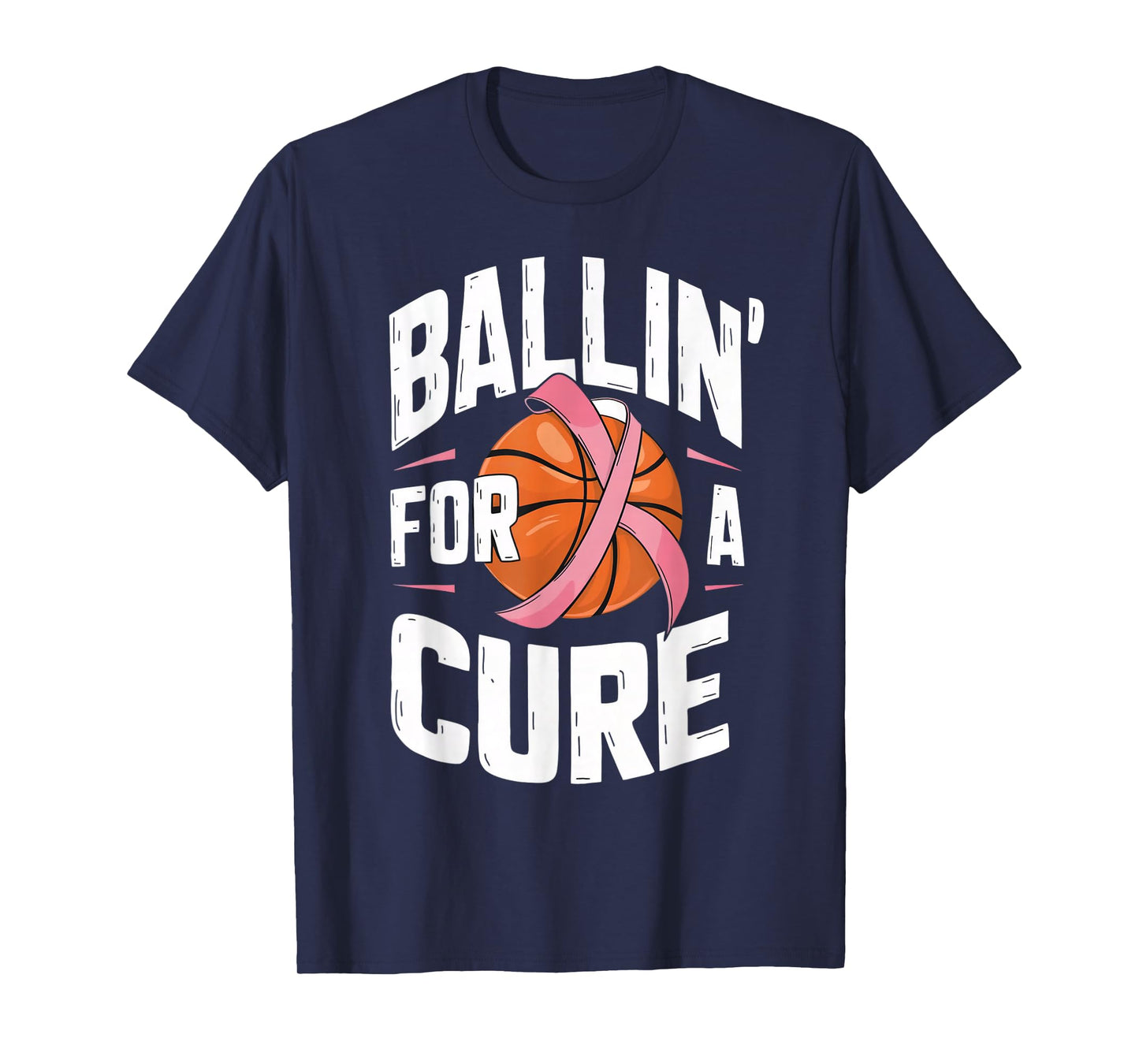 Basketball Breast Cancer Awareness Ballin for a Cure T-Shirt