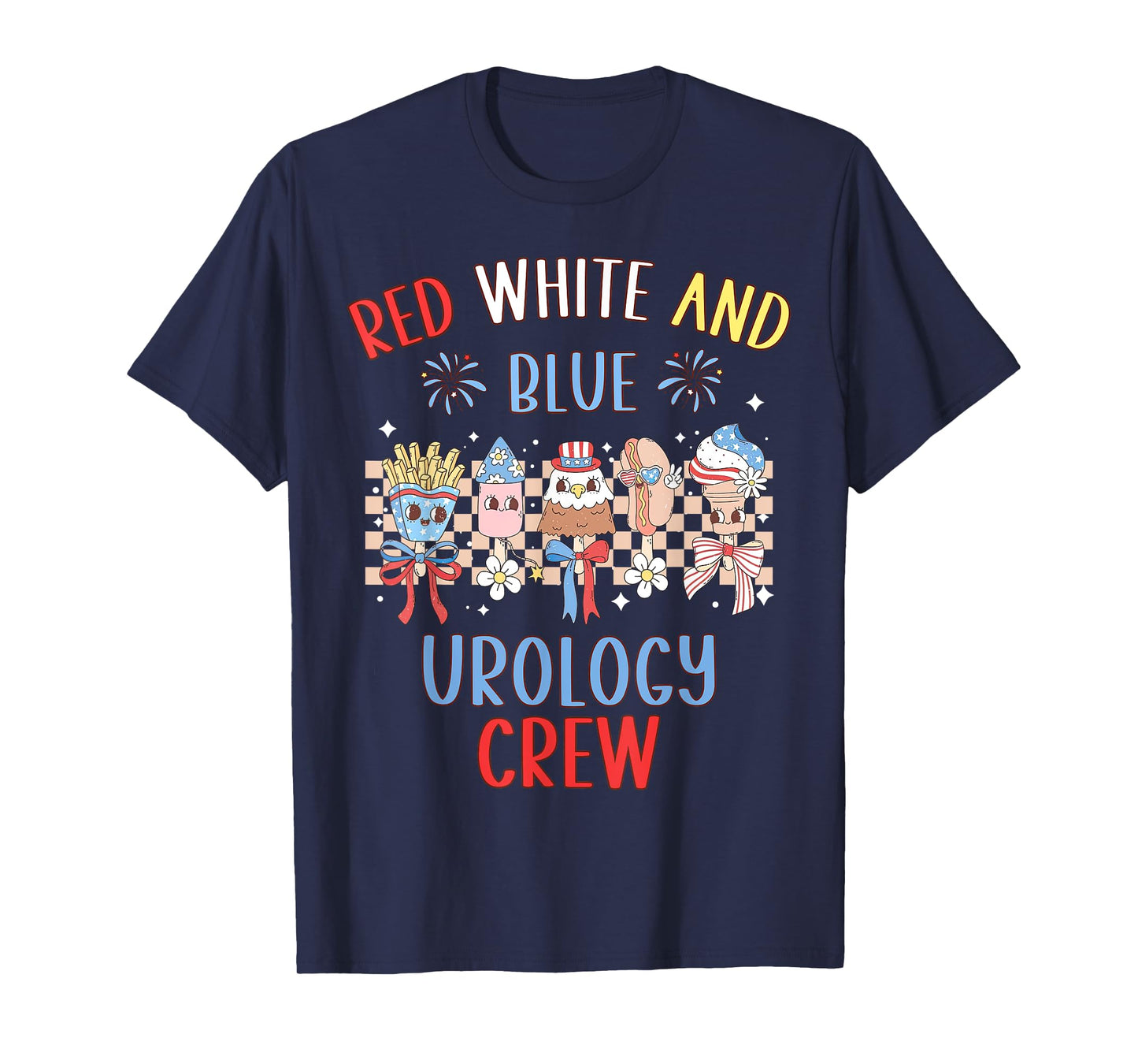 Red White And Blue Urology Crew Nurse 4th of July Kidney T-Shirt
