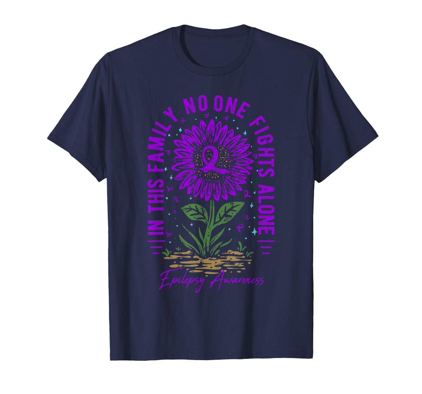 In This Family No One Fight Alone Epilepsy Awareness T-Shirt