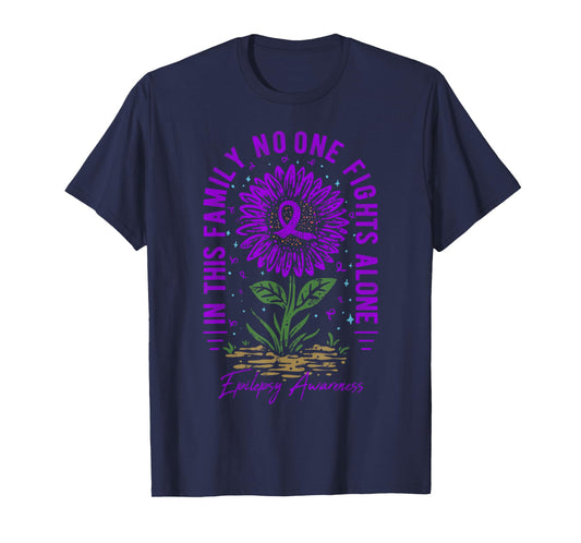 In This Family No One Fight Alone Epilepsy Awareness T-Shirt