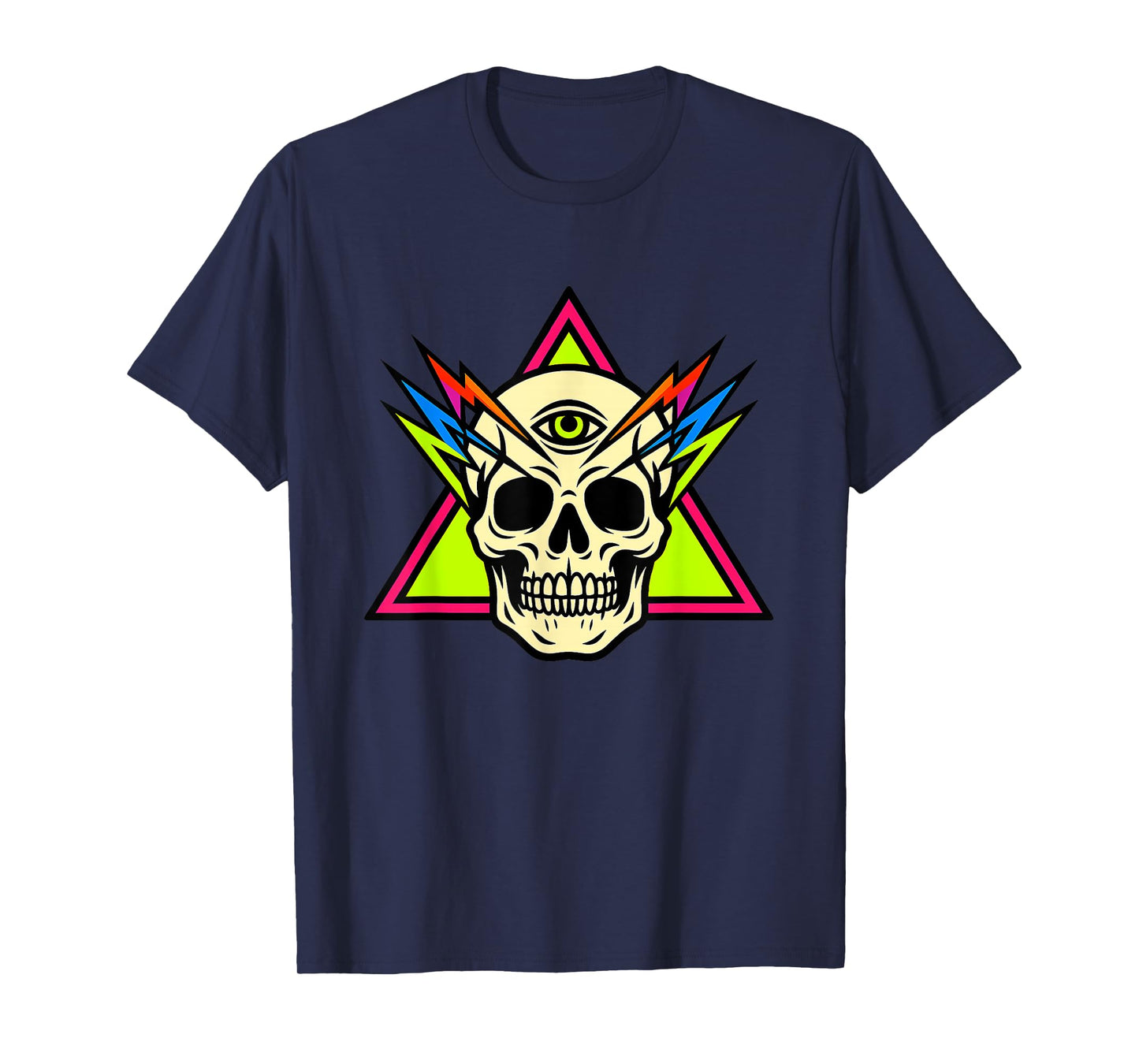 Psychedelic Skull Trippy Skeleton PSY Art T-Shirt