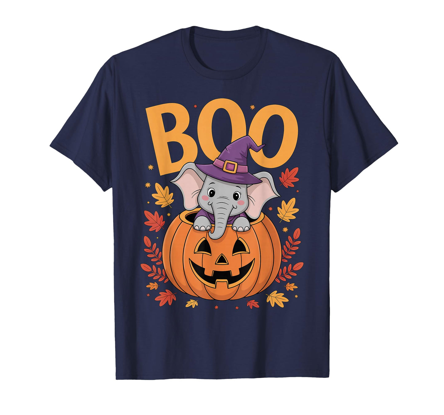 Elephant Costume on Pumpkin Halloween Elephant T-Shirt