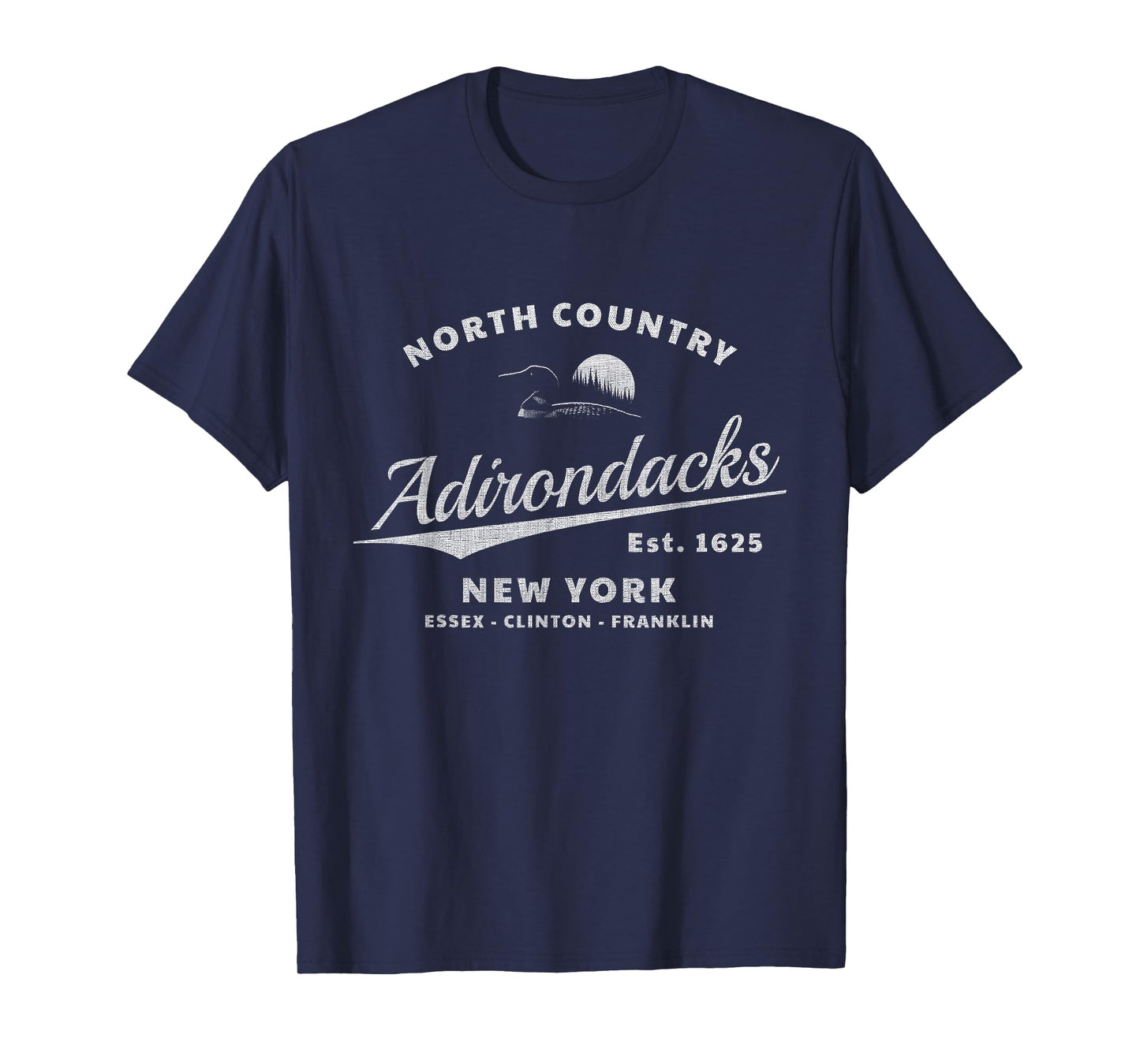 Adirondacks New York - Loon in Mountain Sunset - Throwback T-Shirt