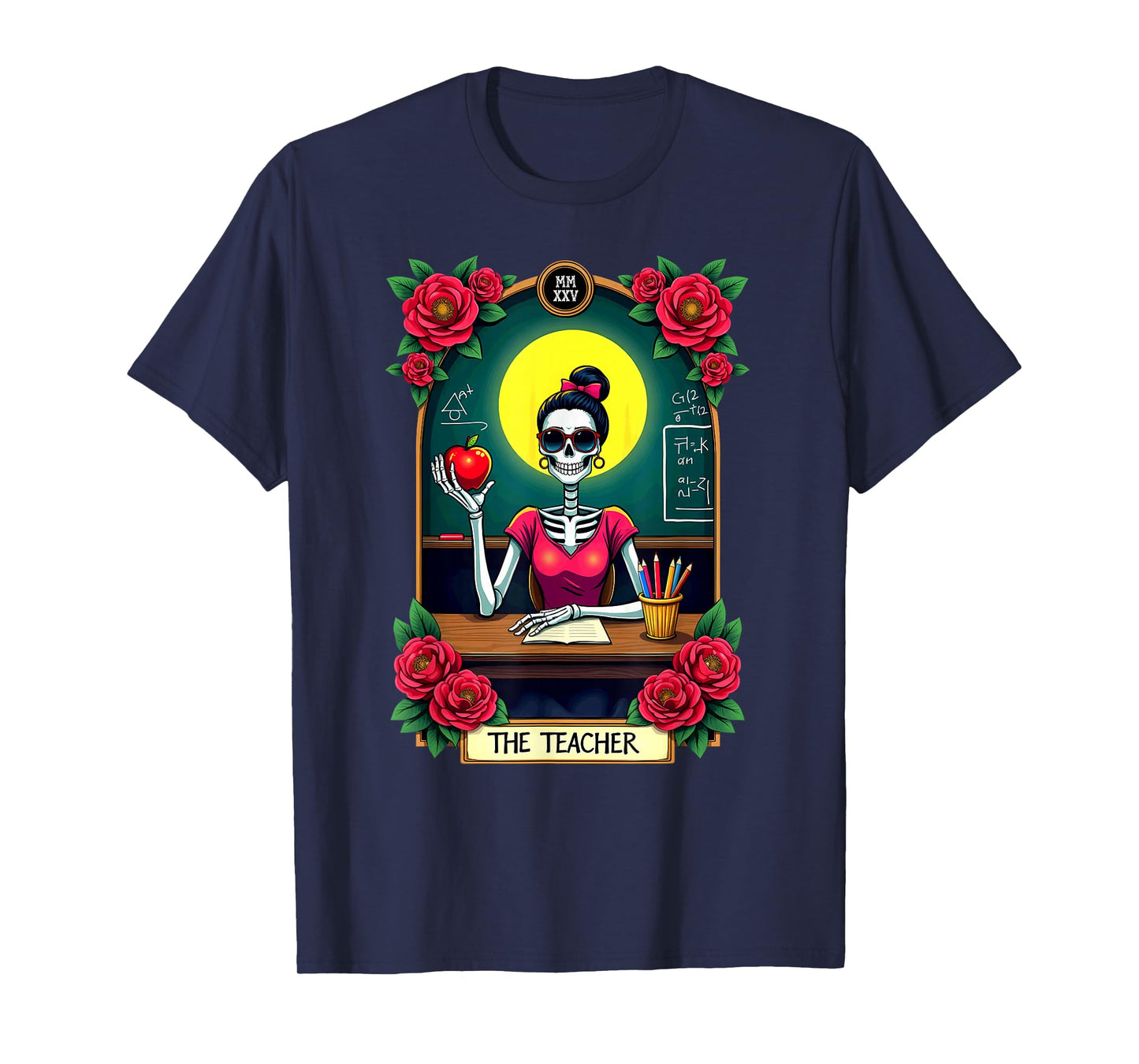 Gothic Tarot Card The Teacher Skeleton T-Shirt