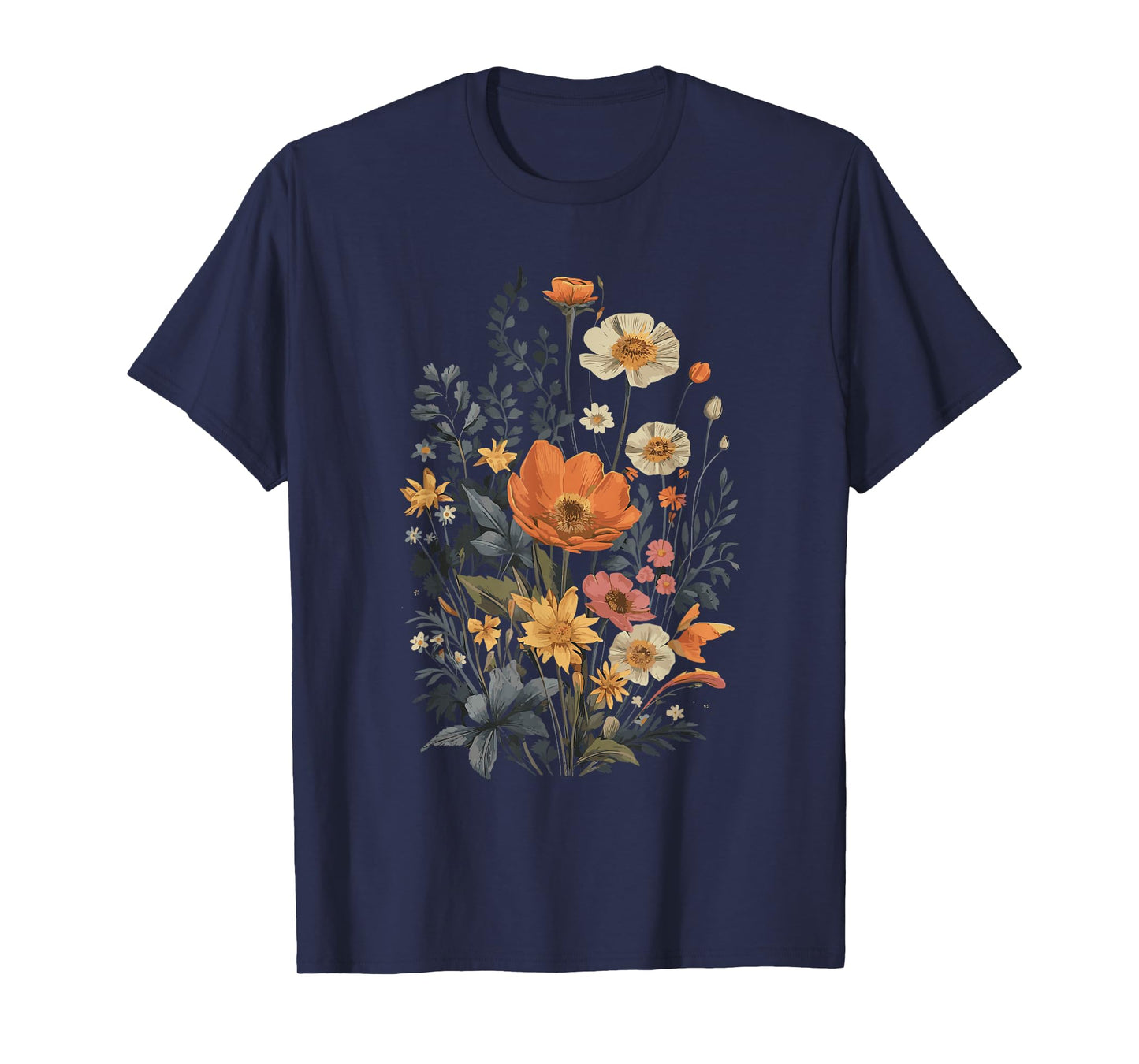 Vintage Flowers Floral Pressed Flower T-Shirt