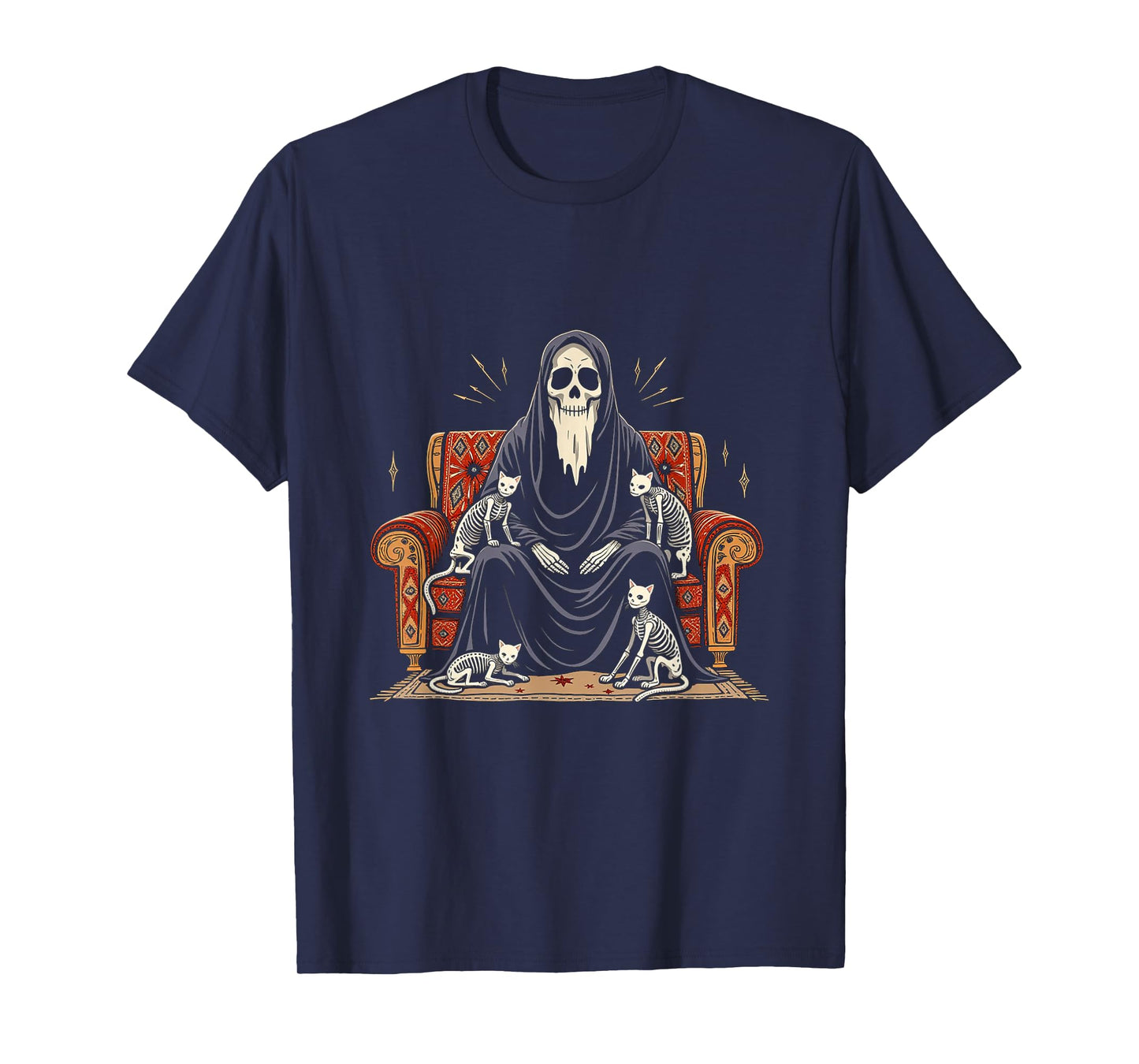 Spooky Reaper and Skeleton Cats – Halloween T-Shirt
