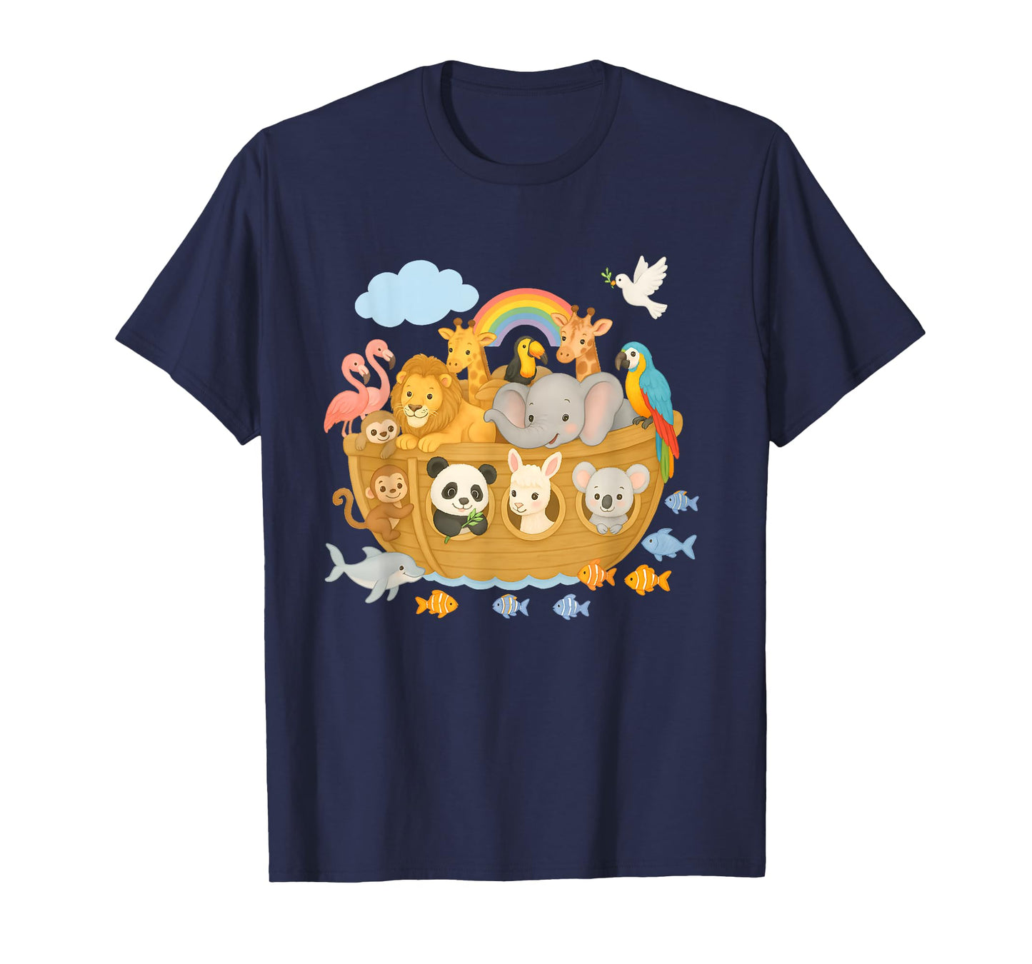 Cute Archa Noah Animal Boat – Bible Story Kids Design T-Shirt