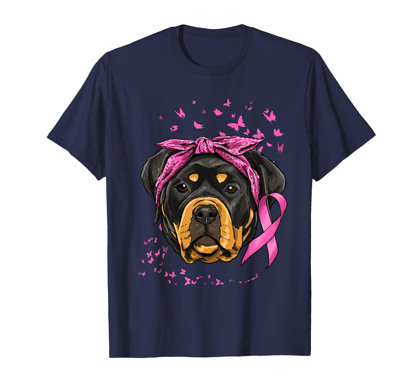 Rottweiler Pink Ribbon Breast Cancer Awareness Survivor T-Shirt