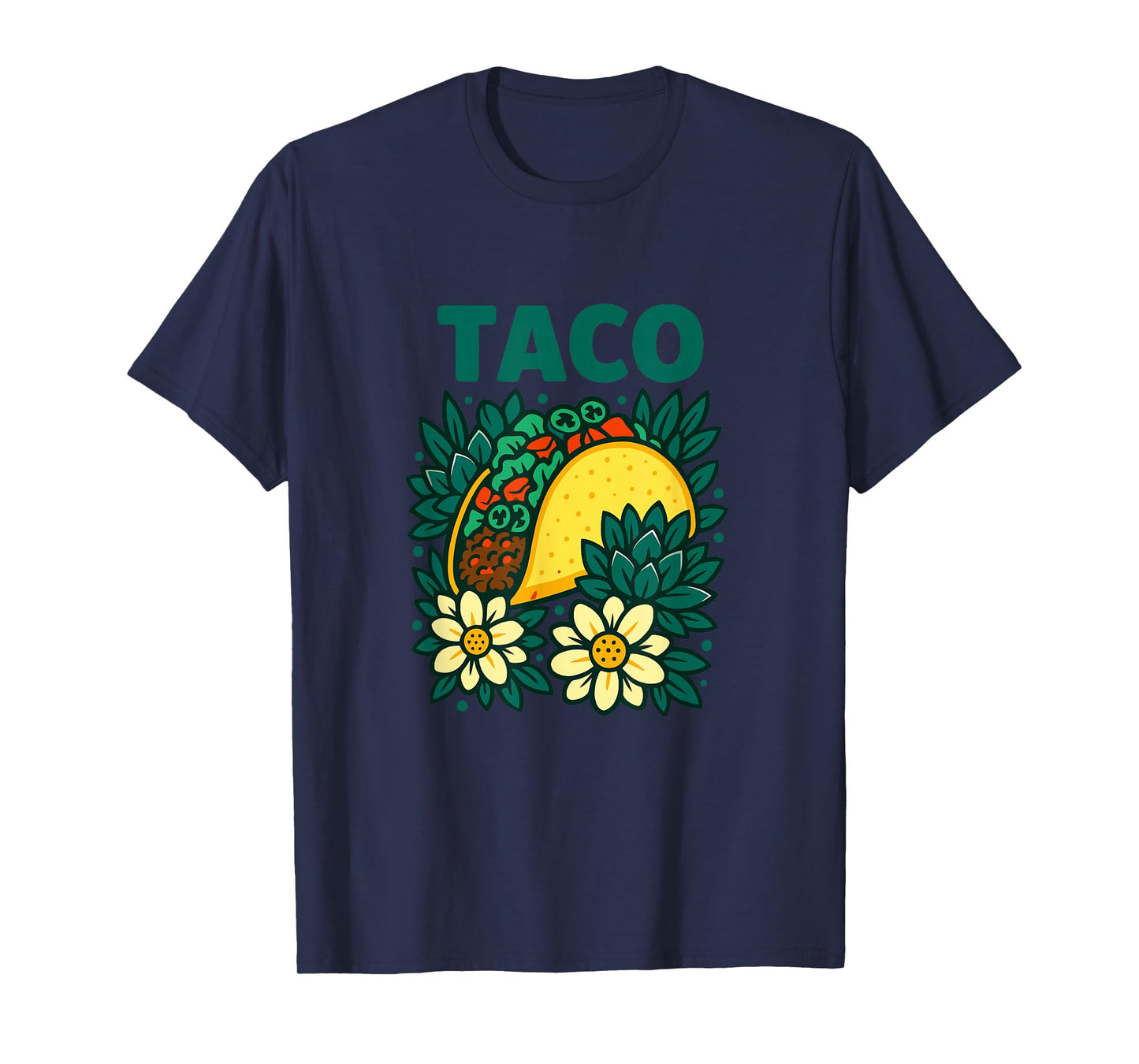 Fun Floral Mexican Food Lover Design T-Shirt