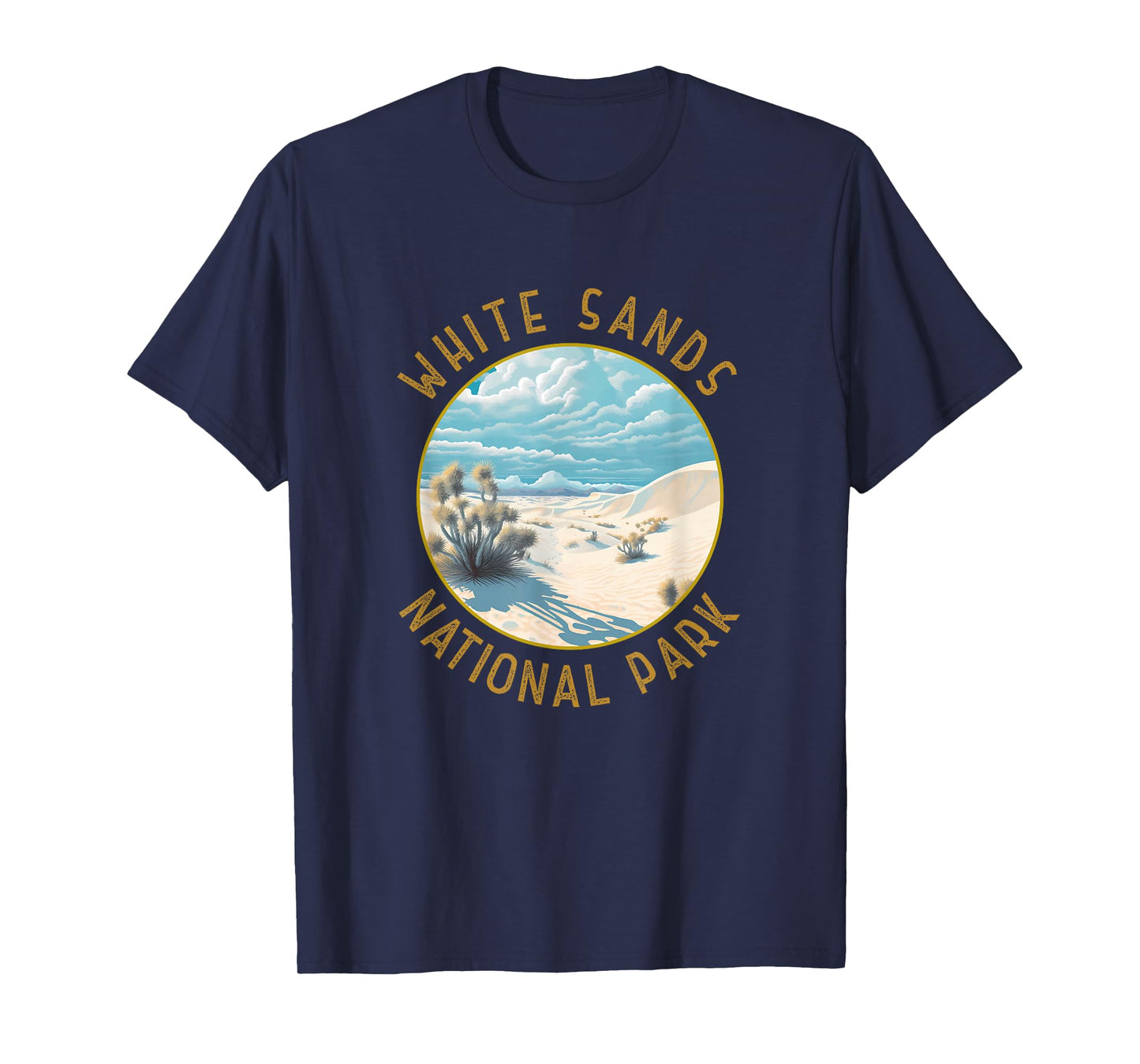 White Sands National Park Illustration Distressed Circle T-Shirt