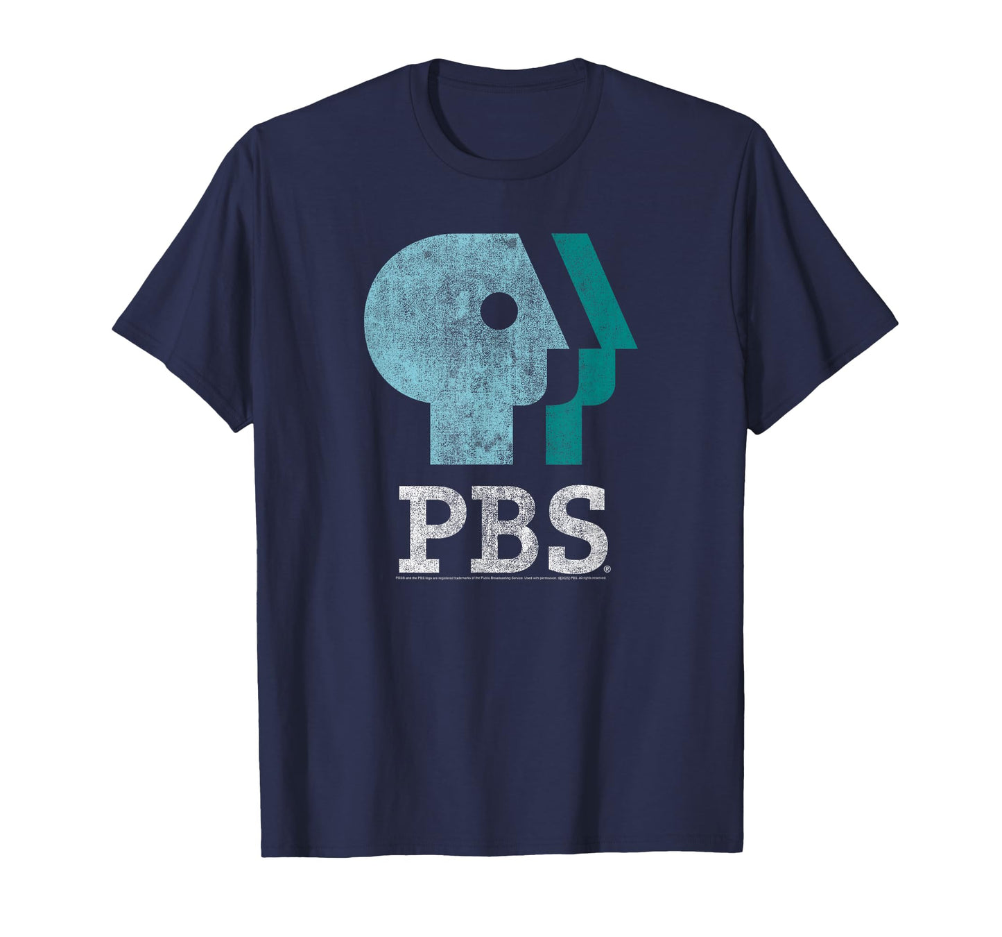 PBS Blue Teal and White Logo Public Broadcasting Service T-Shirt