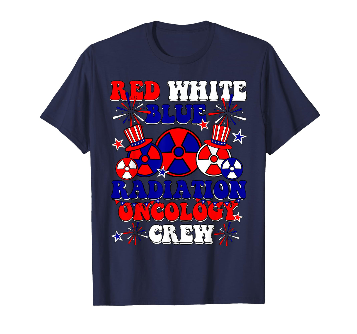 Red White And Blue Radiation Oncology Crew RT 4th Of July T-Shirt
