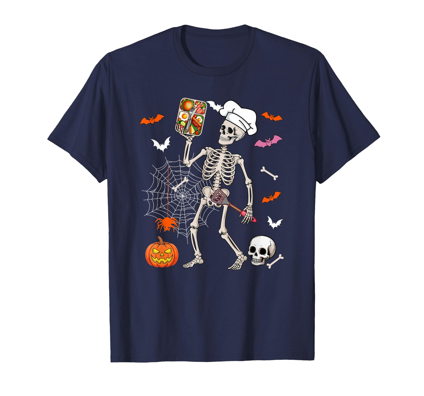 Lunch Lady Job Horror Skeleton Halloween Costume Team T-Shirt