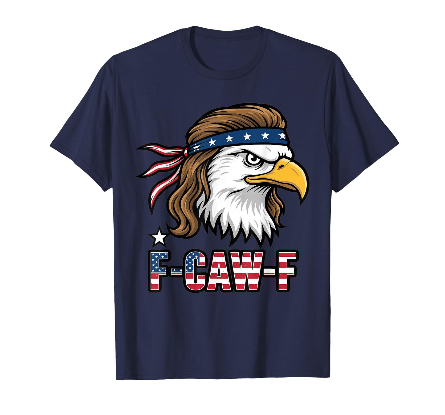 Patriotic Eagle F-Caw-F Bald Eagle USA Flag Design T-Shirt
