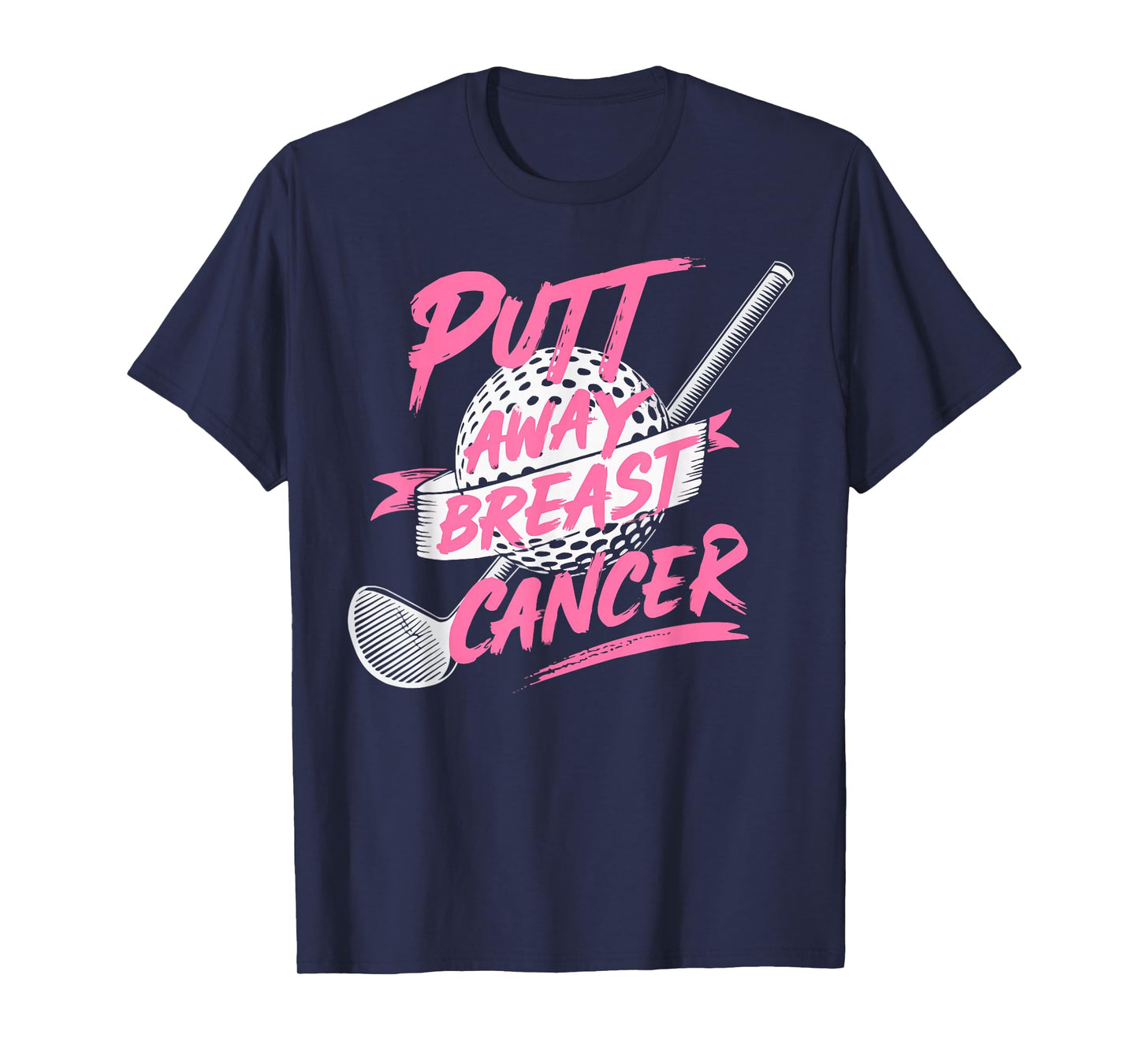 Golf Breast Cancer Awareness Month Golfer Pink Ribbon T-Shirt
