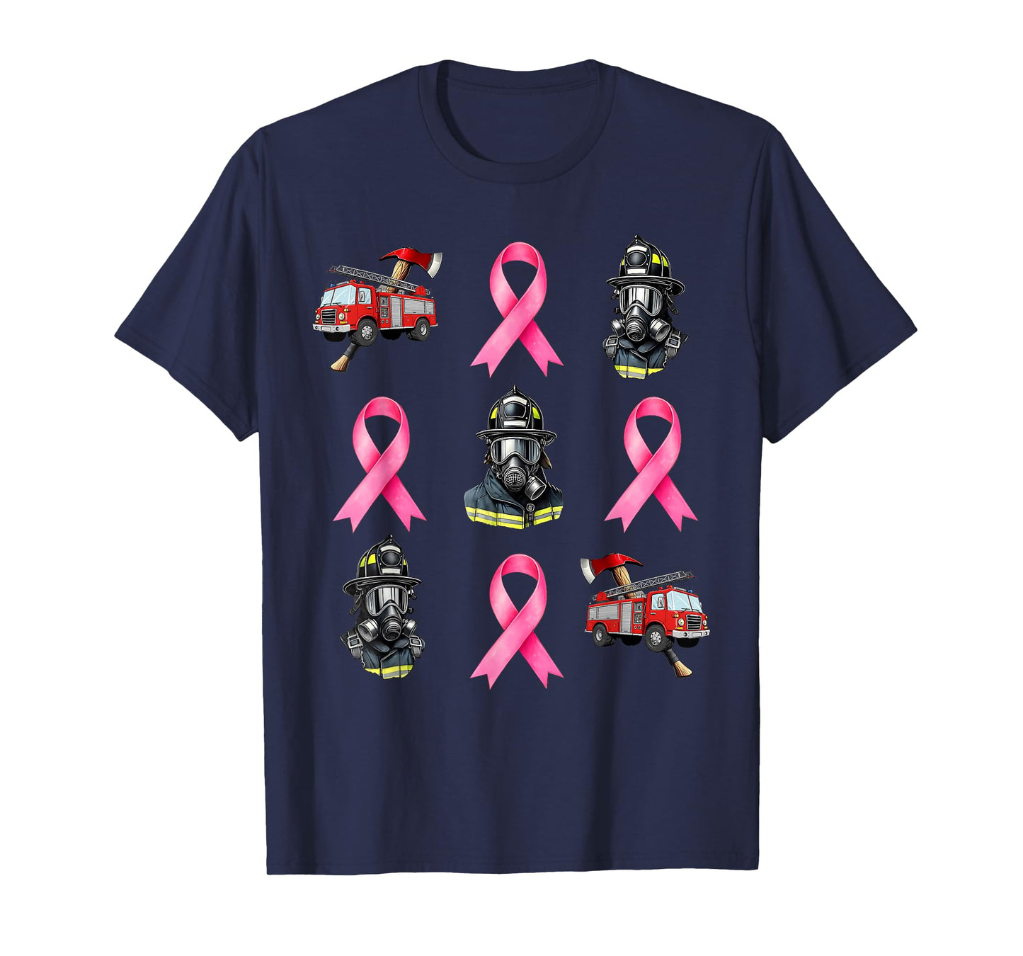 Breast Cancer Firefighting Firefighter Fire Truck Boys Girls T-Shirt