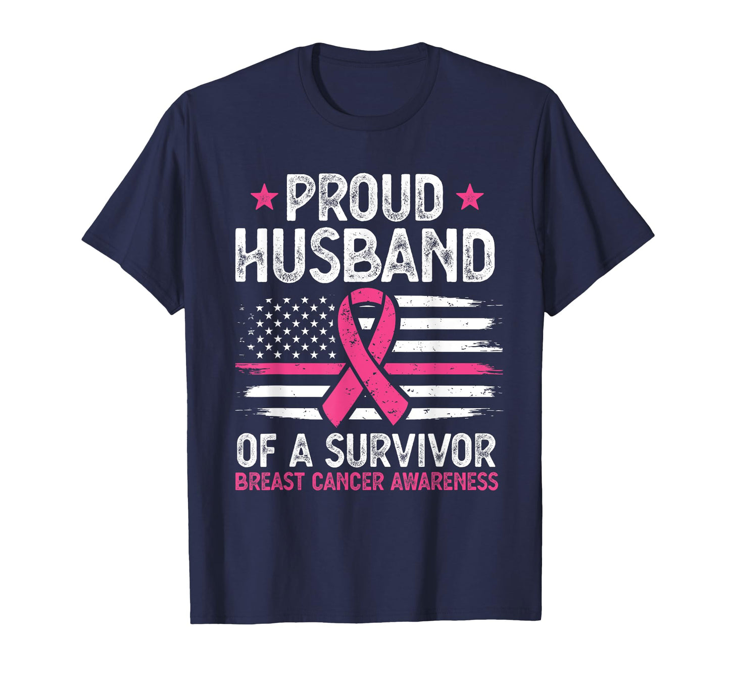 Proud Husband Of Survivor Breast Cancer Awareness Supporter T-Shirt