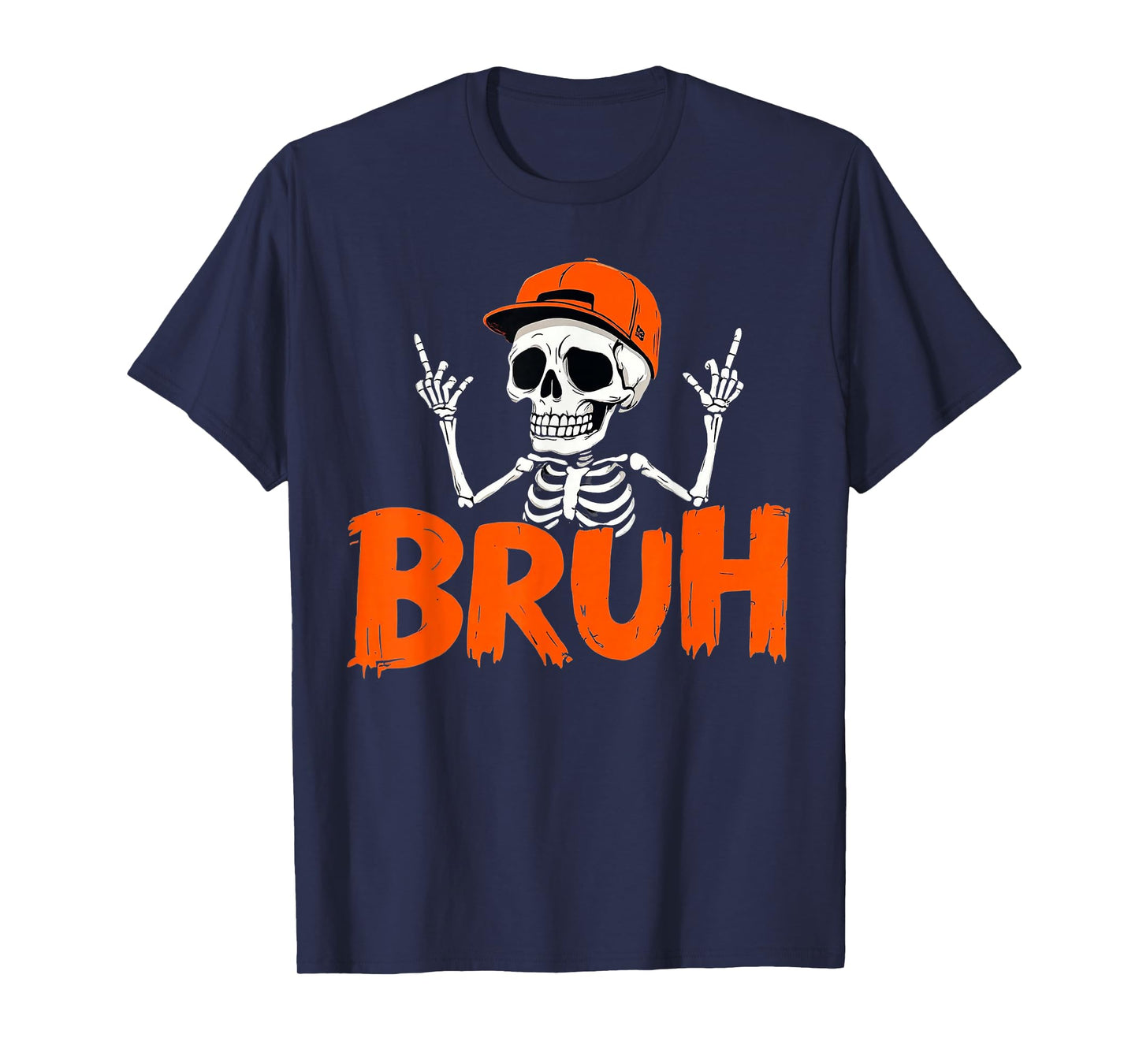 Halloween Punk Rock Skeleton Cool Rockers Skaters Bruh T-Shirt
