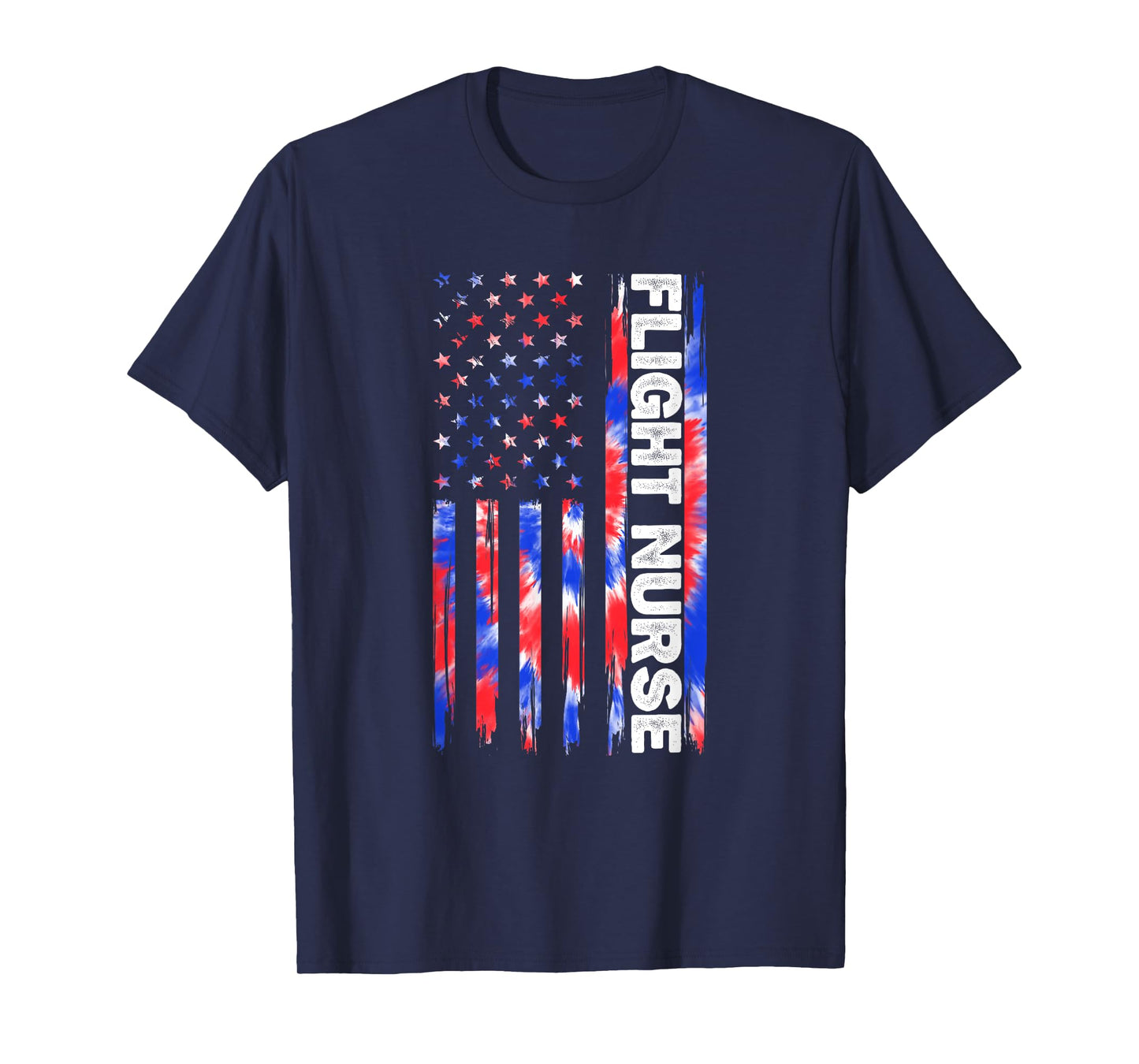 Flight Nurse Nursing Tie Dye American Flag 4th Of July Usa T-Shirt