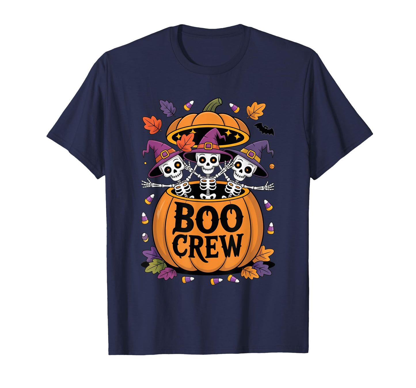 Spooky Boo Crew Skeleton Squad Fun Halloween T-Shirt
