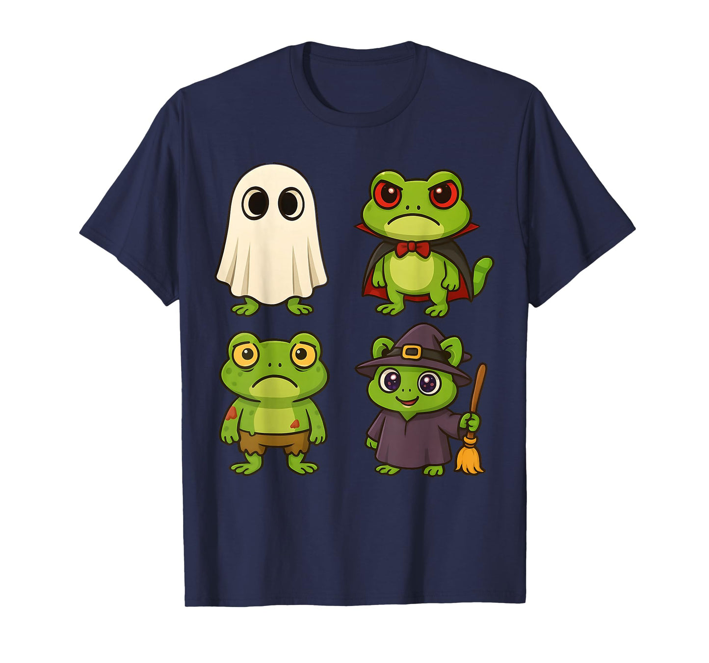 Funny Frog Ghost Witch Zombie Halloween Costume Boys Girls T-Shirt