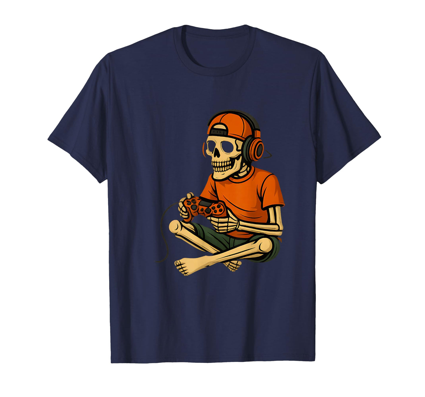 Spooky Skeleton Gamer Halloween Costume for Men Boys Kids T-Shirt