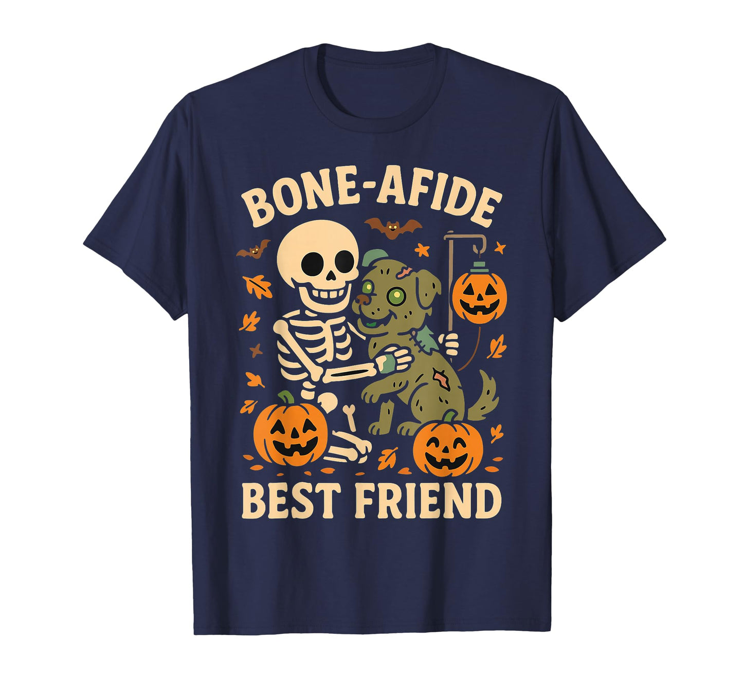 Halloween Skeleton Zombie Dog Best Friend Funny T-Shirt