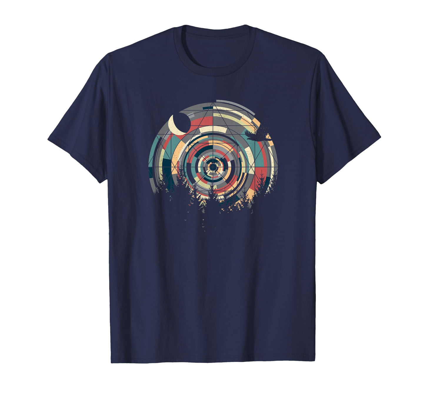 Sacred Geometry Meets Landscape, Moon, Eagle, him & her T-Shirt