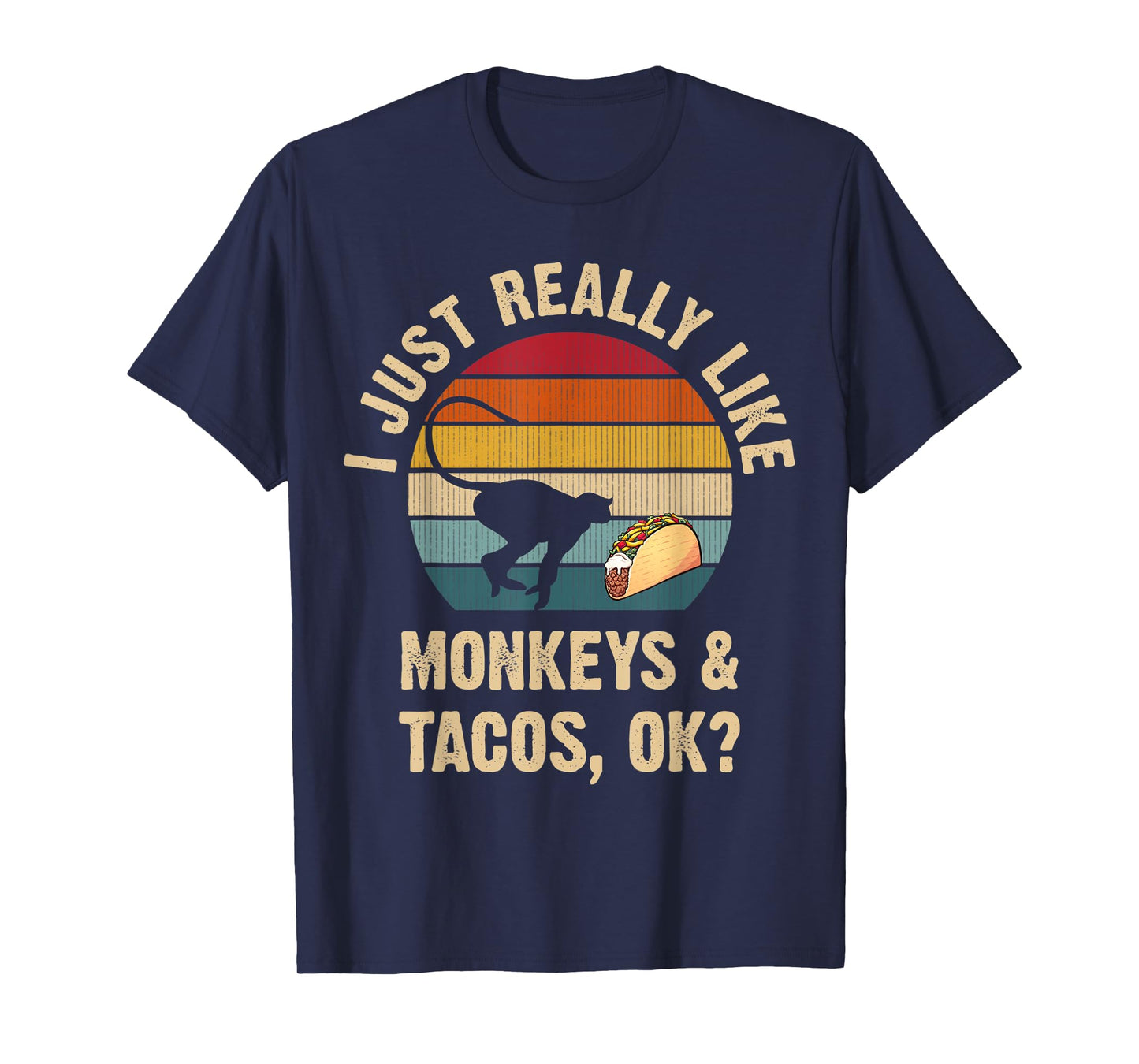 Monkeys and Tacos lover Cinco de mayo Taco Tuesday Cute T-Shirt