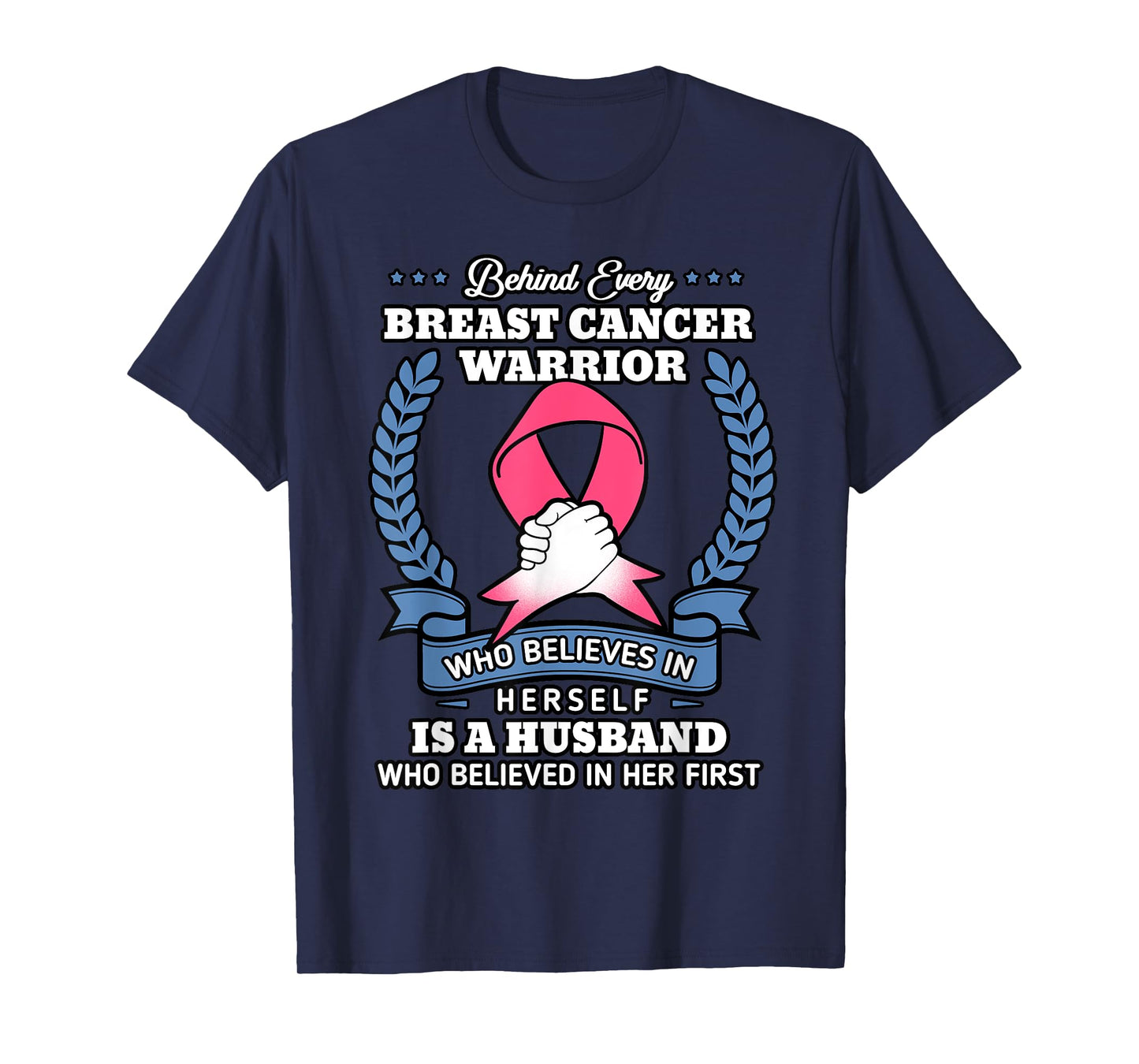 Husband Of A Warrior Breast Cancer Shirt Fight Chemo Gift T-Shirt