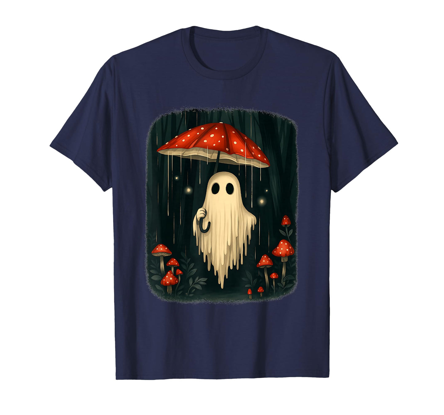 Halloween Ghost Mushroom Spooky Head Skeleton Men Women T-Shirt