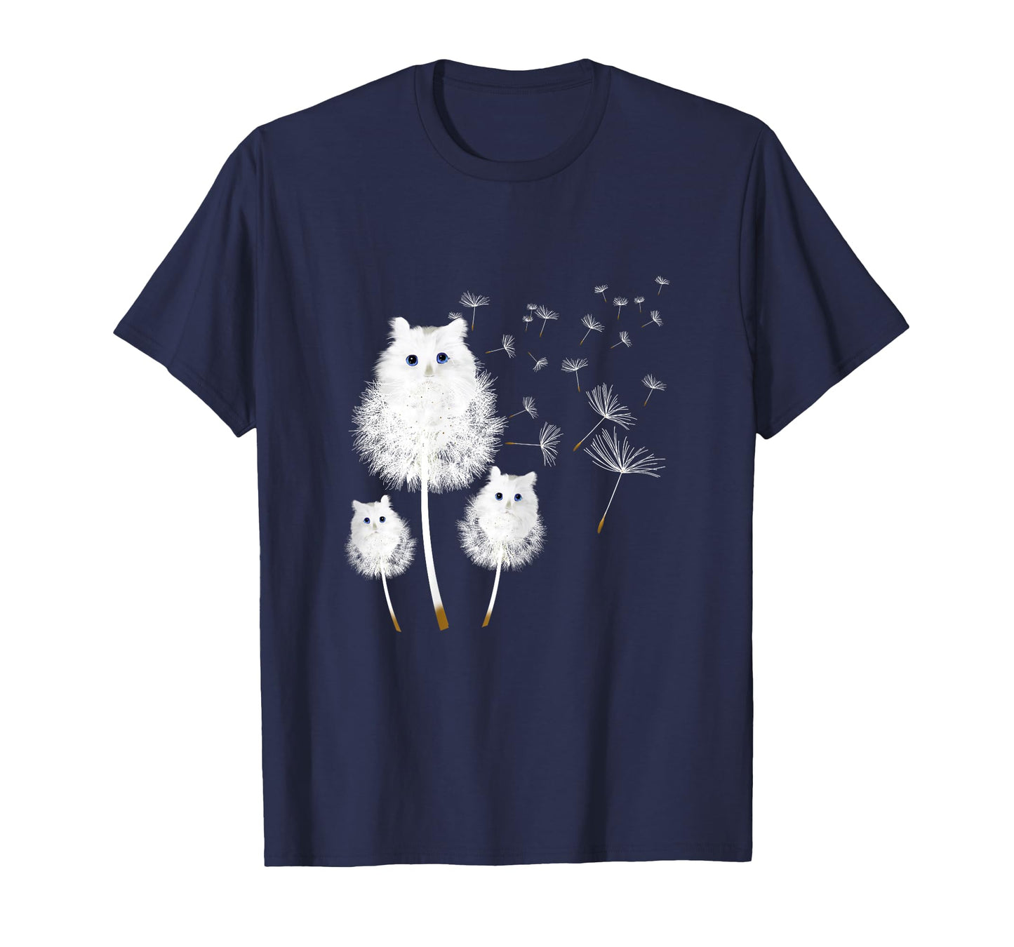 Cat Dandelion amazing Flower Cat lover design women girls T-Shirt