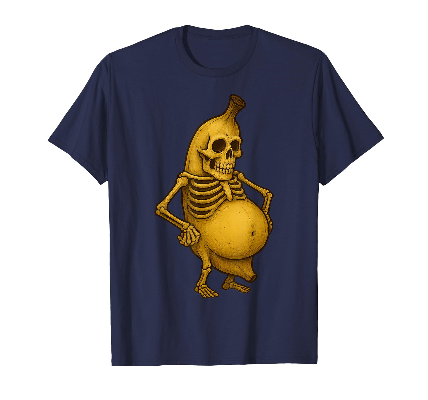 Funny Skeleton Banana Design for Halloween Fun and Parties T-Shirt