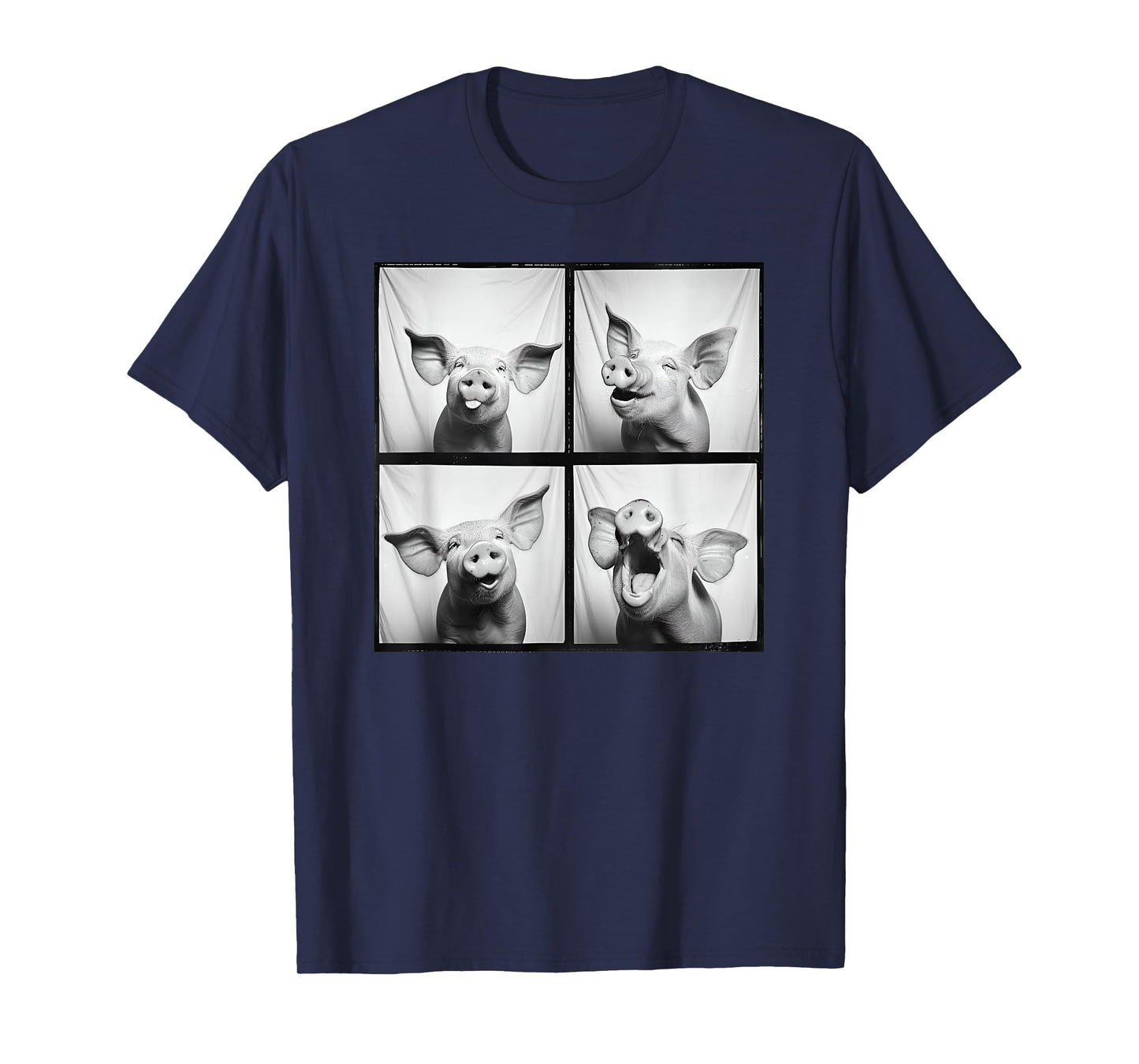 Happy Pig Face Portrait Hog Farmer Funny Farm Animal T-Shirt