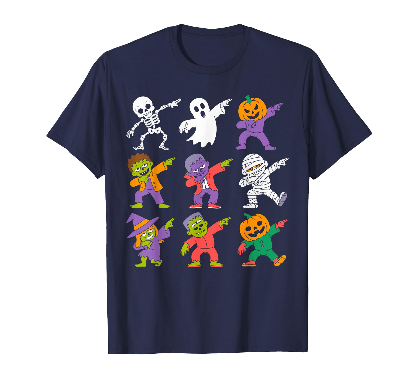 Halloween Ghost Pumpkin Skeleton Dab Costume Boys Girls Kids T-Shirt