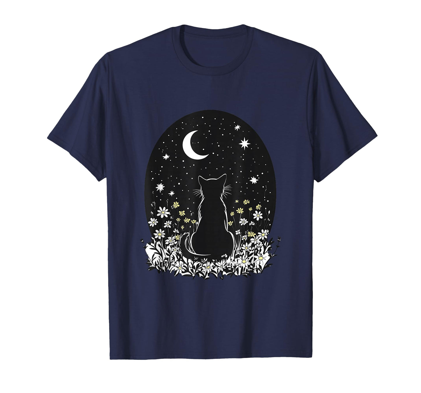 cat moon moonphases cats in nature kittens simple T-Shirt