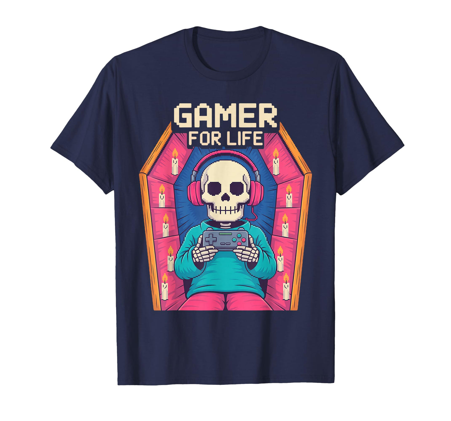 Funny Gamer Skeleton - Gamer for Life Video Game Gift T-Shirt