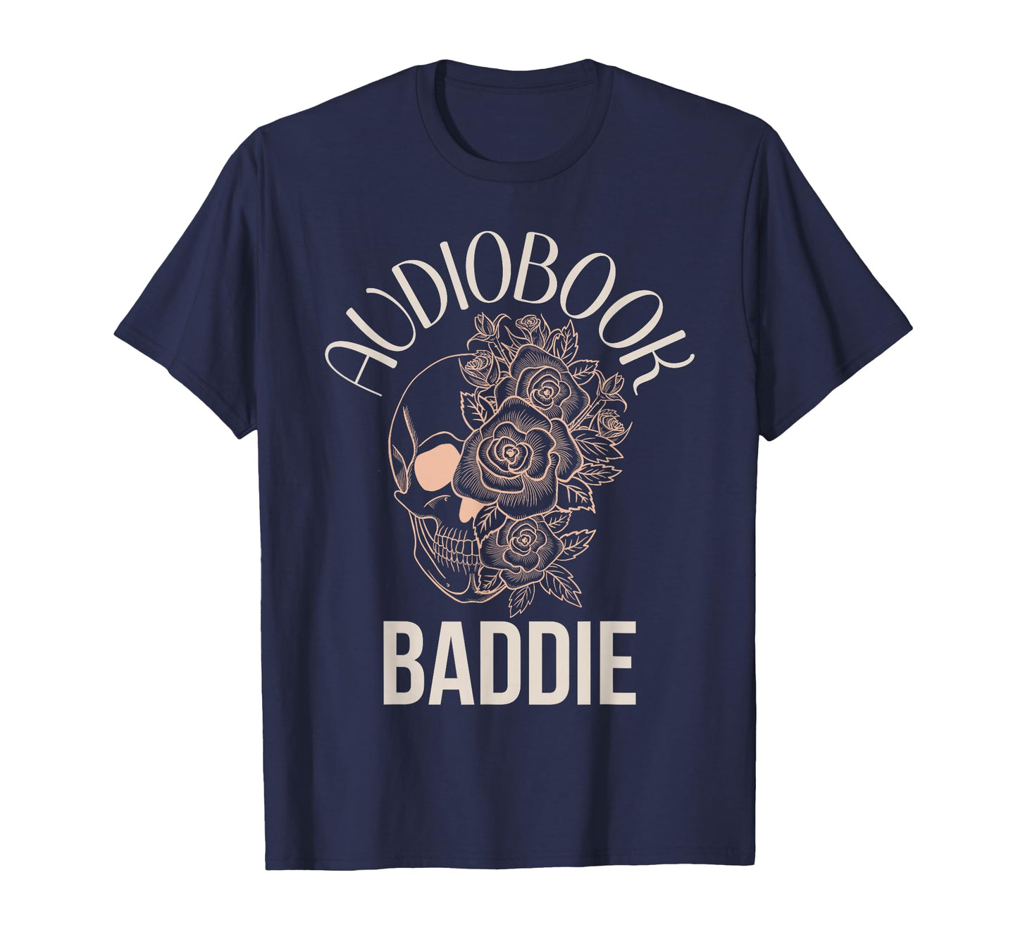 Audio Book Lovers Women Dark Romance Merch Baddie Skeleton T-Shirt